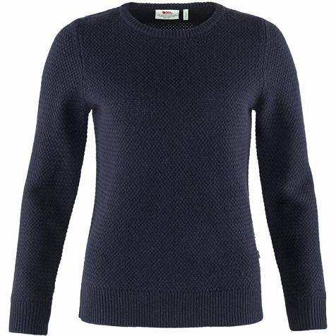 Fjallraven Women Övik Sweater Navy PH262665 Philippines